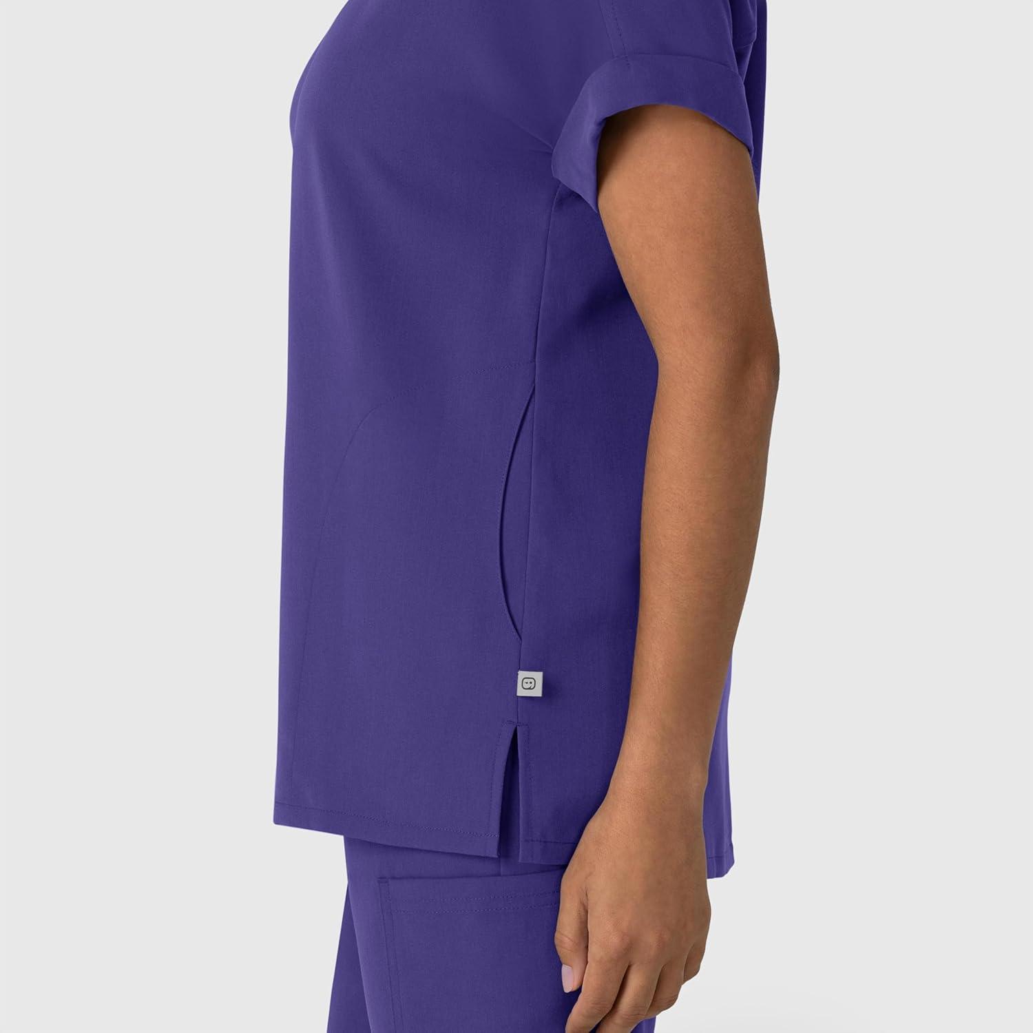 imageWink Womens Womens Drop Shoulder Boxy Scrub TopGrape