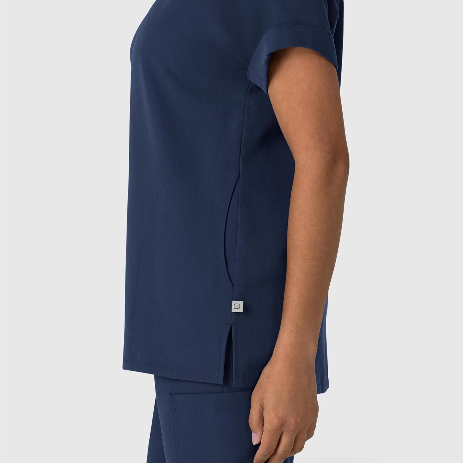 imageWink Womens Womens Drop Shoulder Boxy Scrub TopNavy