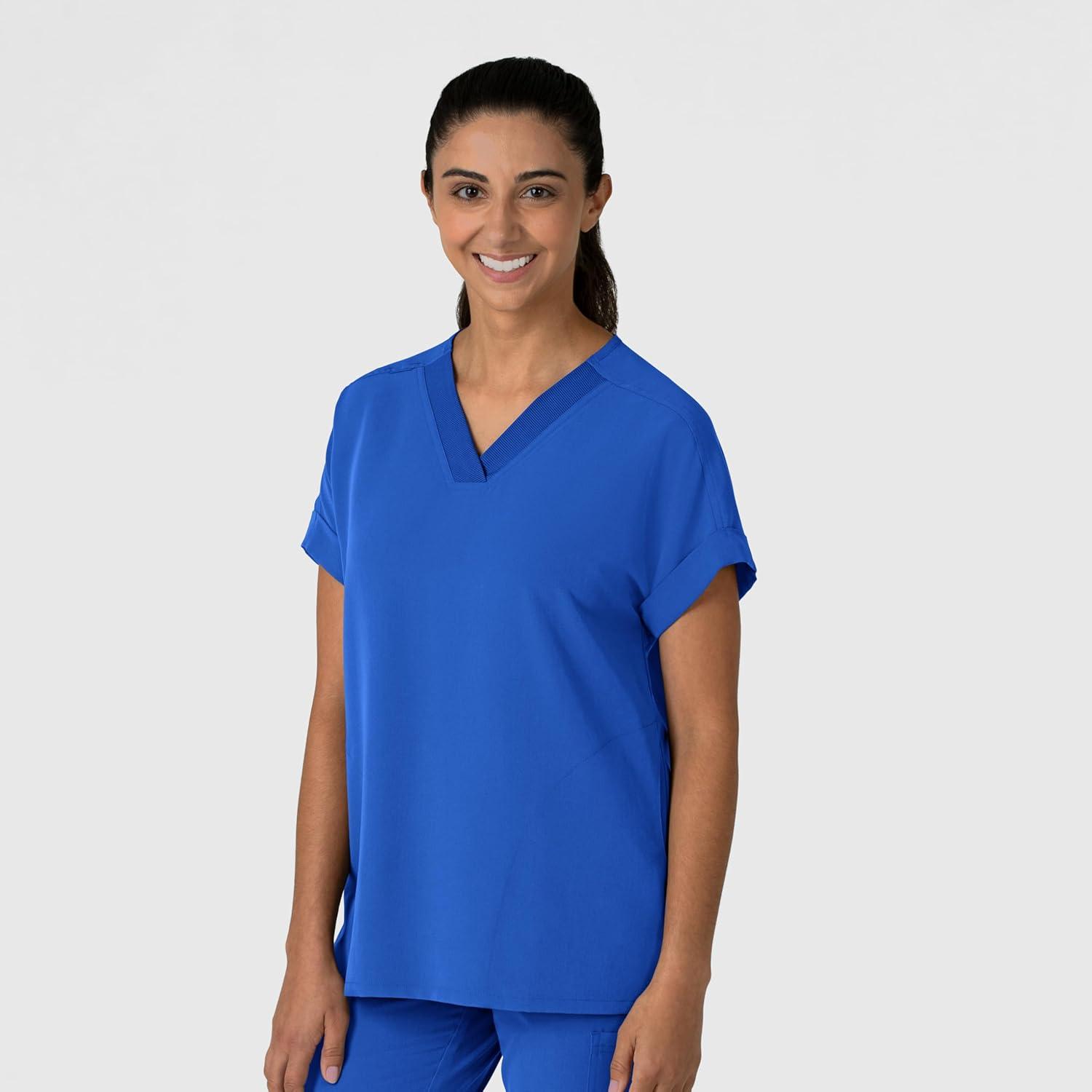 imageWink Womens Womens Drop Shoulder Boxy Scrub TopRoyal