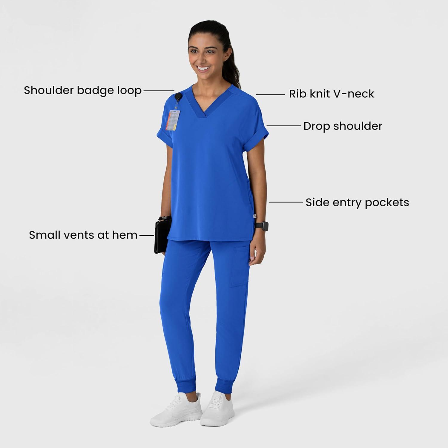 imageWink Womens Womens Drop Shoulder Boxy Scrub TopRoyal