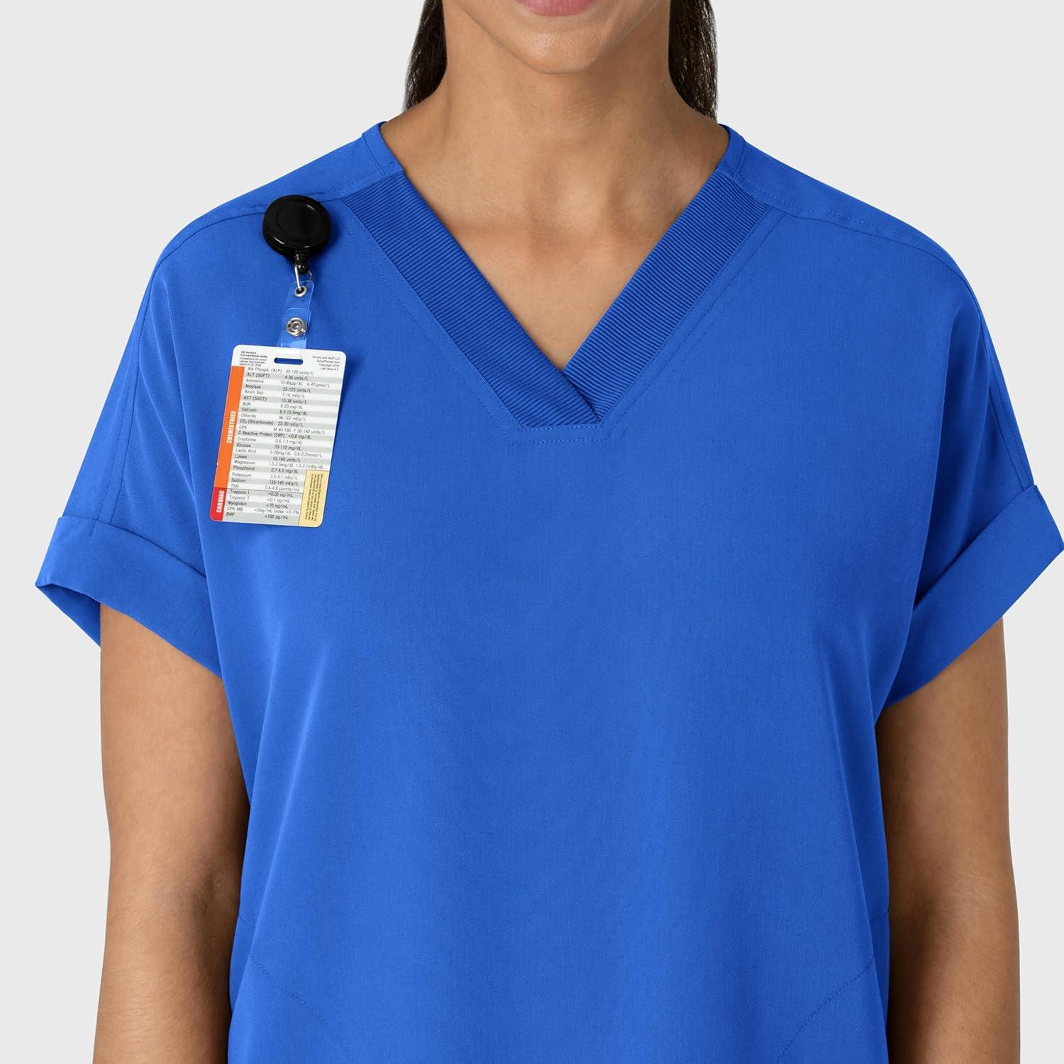 imageWink Womens Womens Drop Shoulder Boxy Scrub TopRoyal