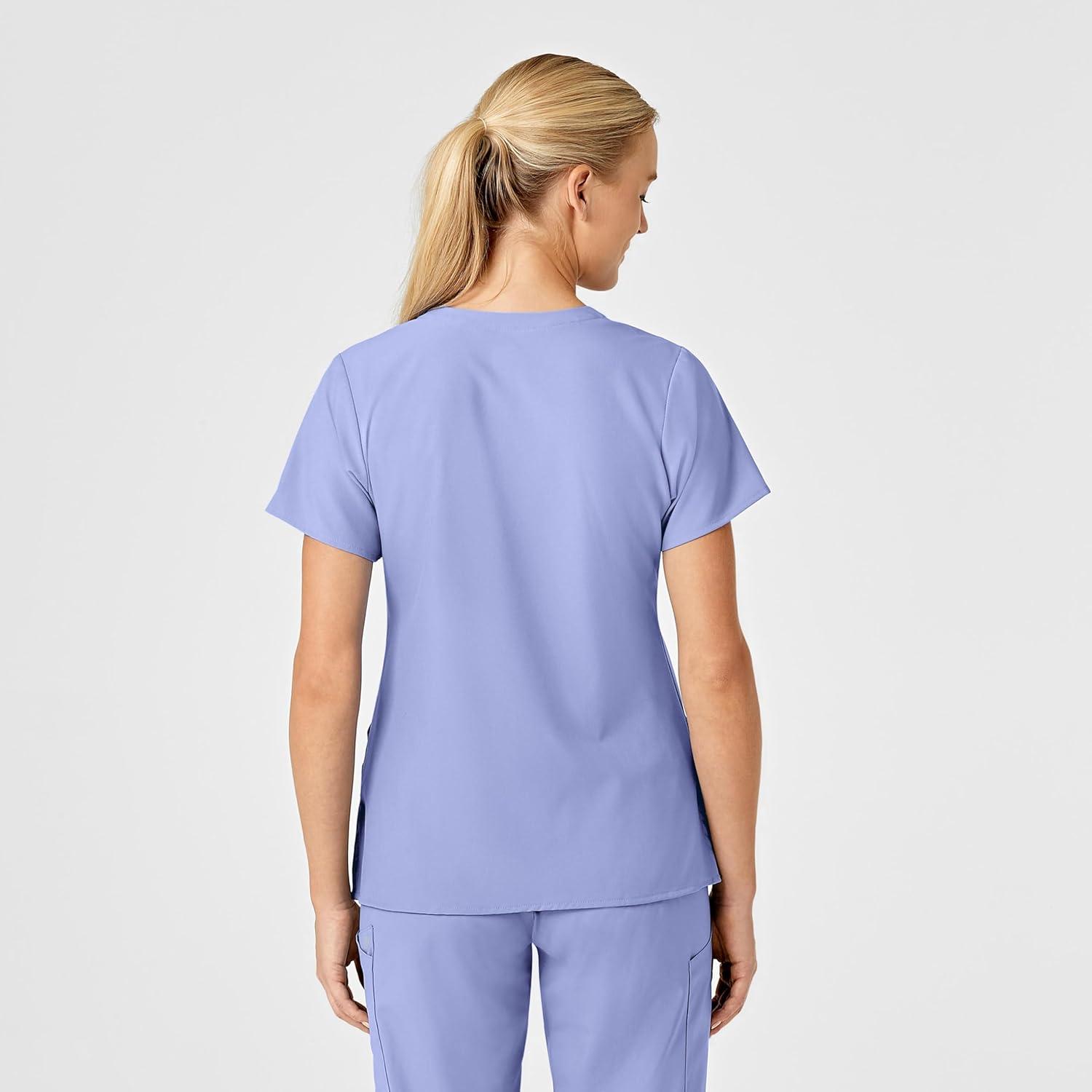 imageWink Womens Womens Stylized VNeck Scrub TopCaribbean Blue