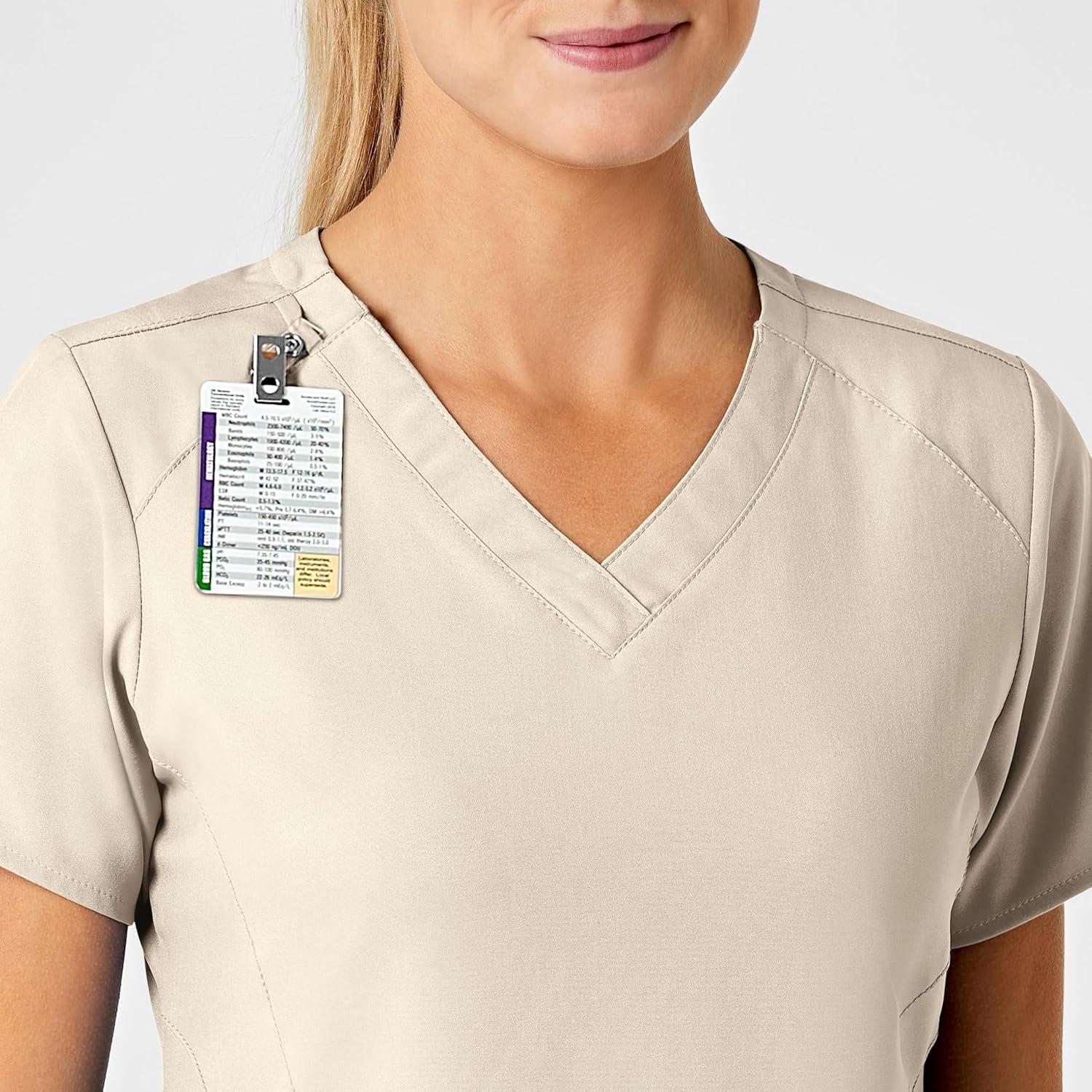imageWink Womens Womens Stylized VNeck Scrub TopKhaki