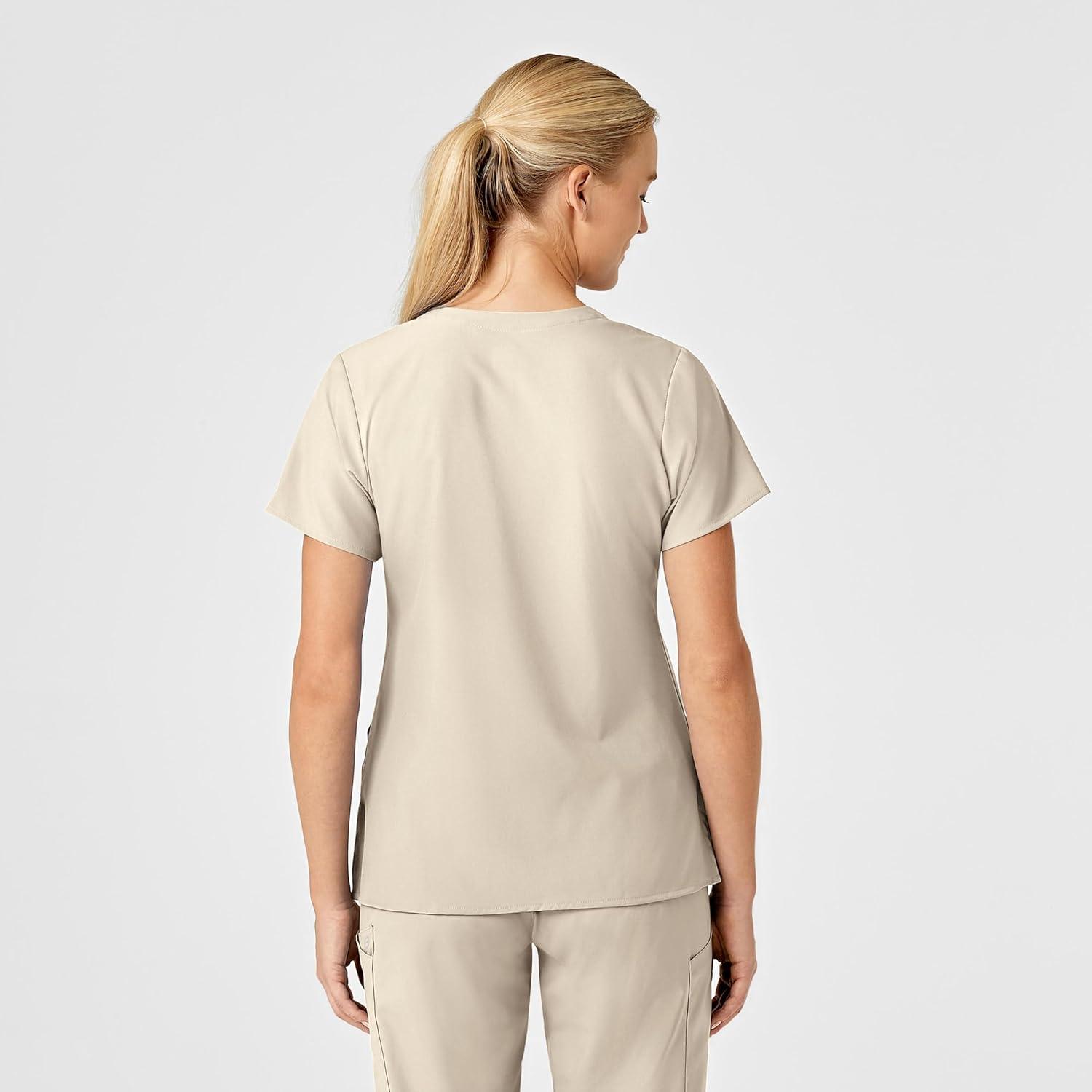 imageWink Womens Womens Stylized VNeck Scrub TopKhaki