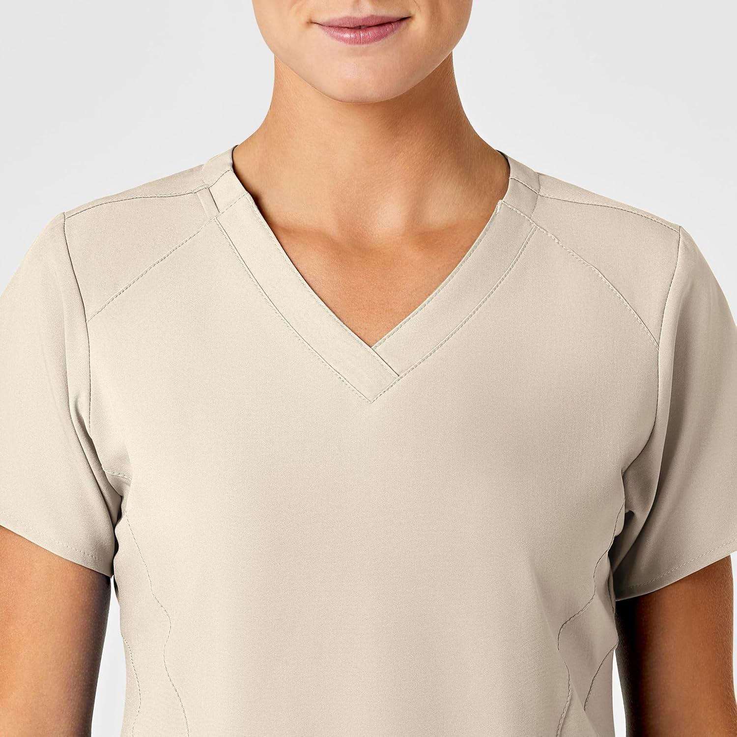 imageWink Womens Womens Stylized VNeck Scrub TopKhaki