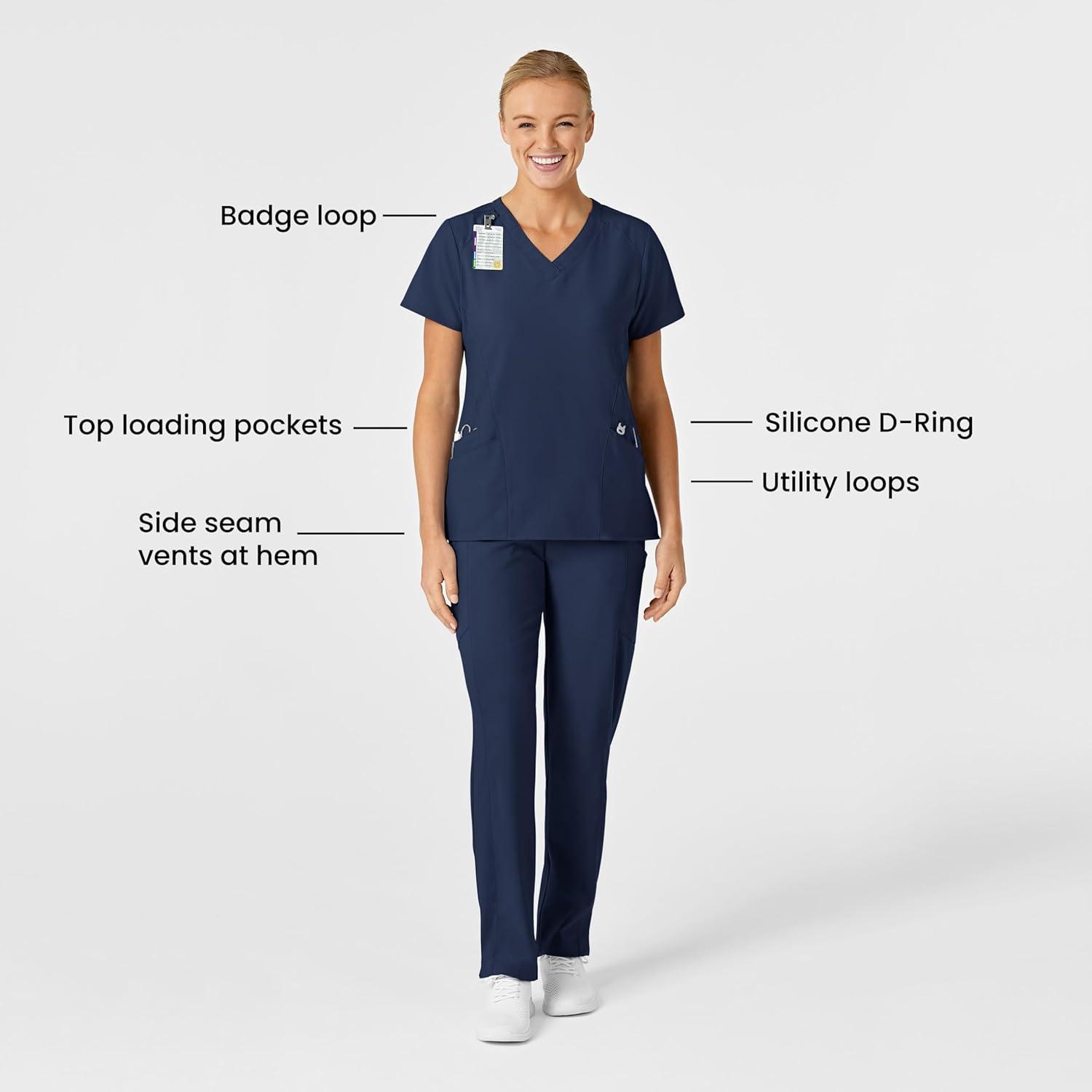 imageWink Womens Womens Stylized VNeck Scrub TopNavy