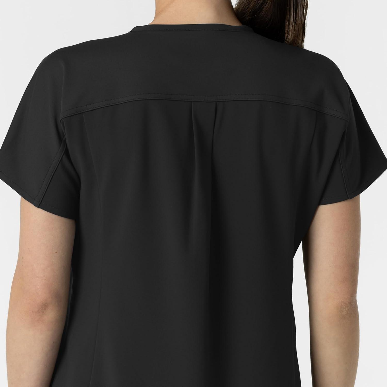 imageWink Womens Womens VNeck Tunic Scrub TopBlack