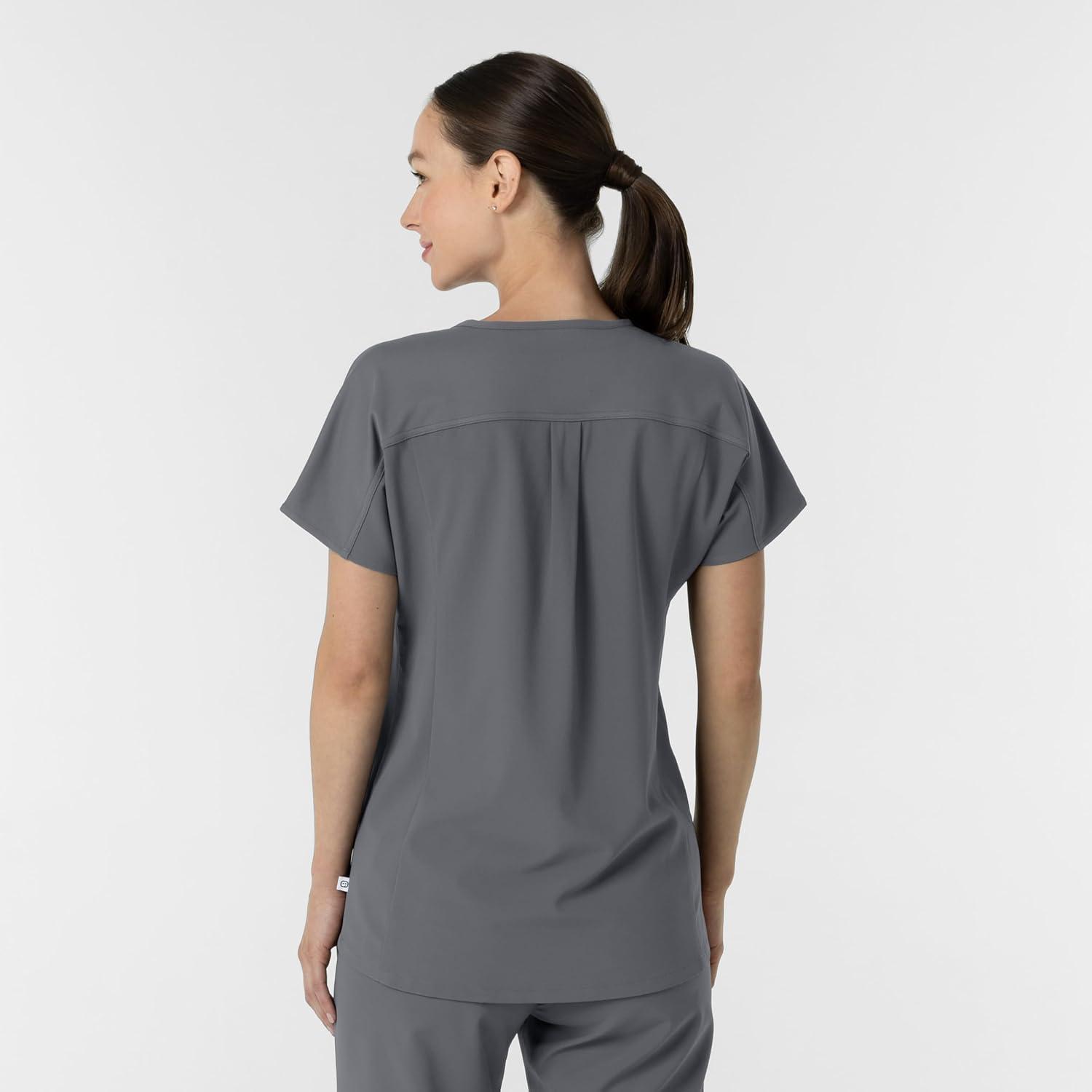 imageWink Womens Womens VNeck Tunic Scrub TopPewter