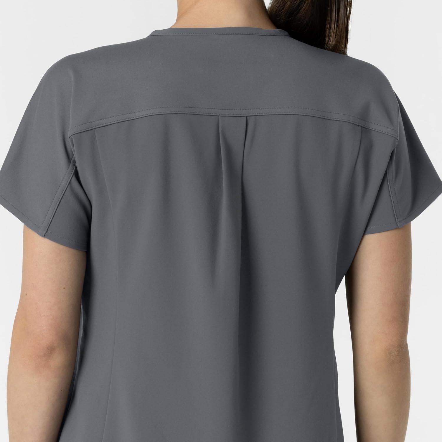 imageWink Womens Womens VNeck Tunic Scrub TopPewter