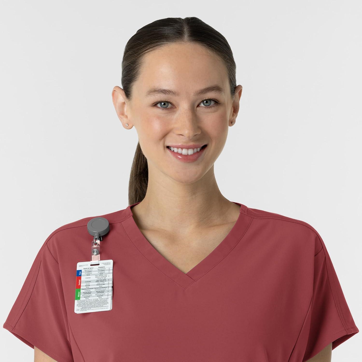 imageWink Womens Womens VNeck Tunic Scrub TopRuby