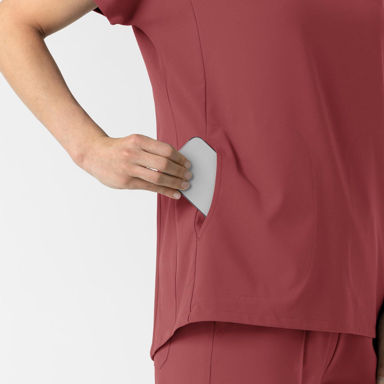 imageWink Womens Womens VNeck Tunic Scrub TopRuby