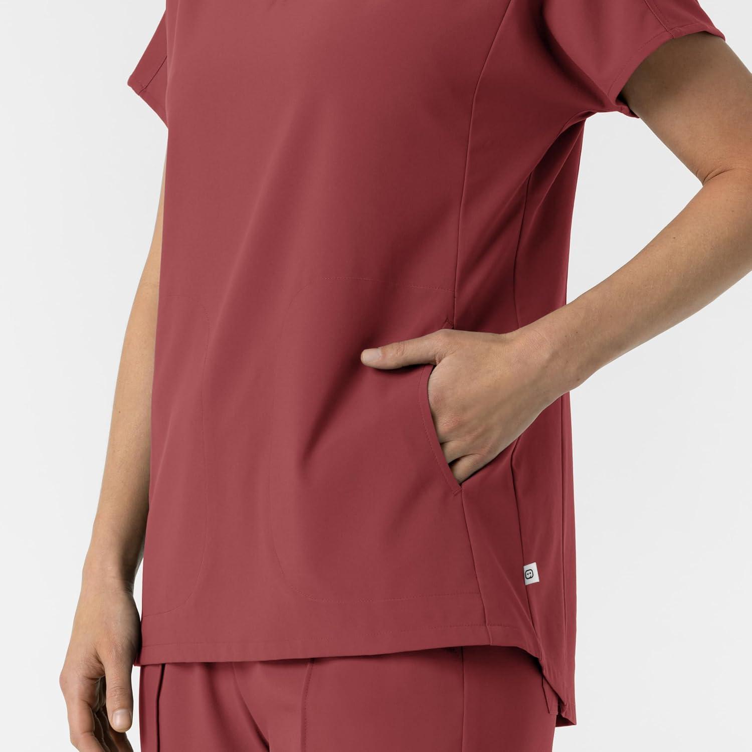 imageWink Womens Womens VNeck Tunic Scrub TopRuby
