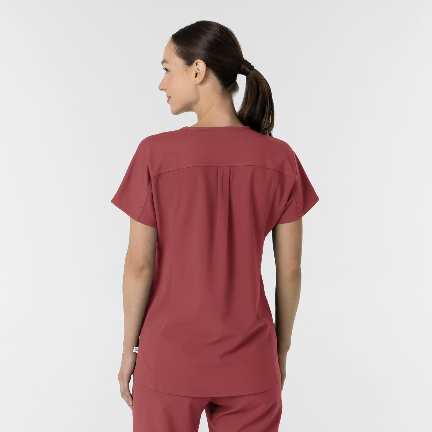 imageWink Womens Womens VNeck Tunic Scrub TopRuby