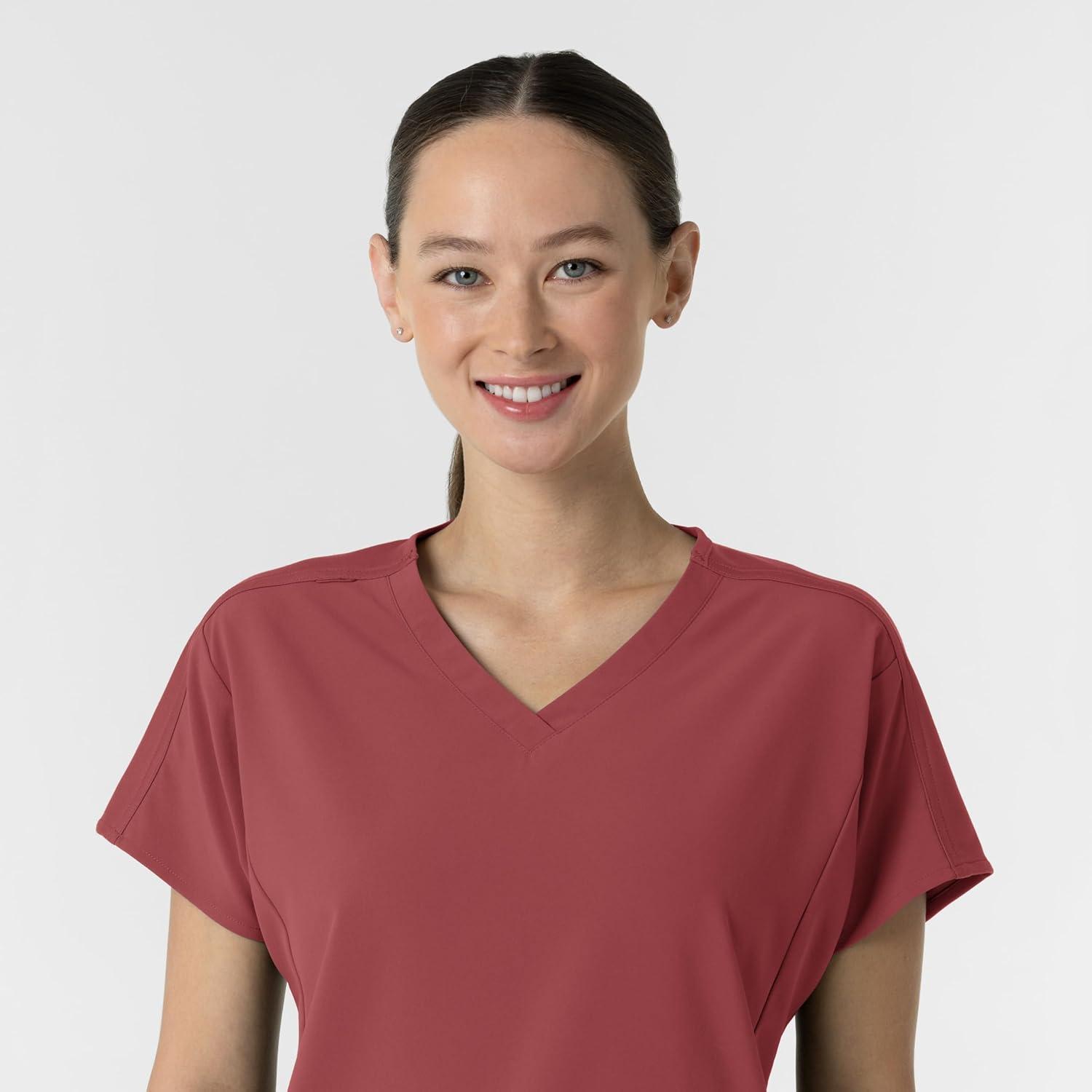imageWink Womens Womens VNeck Tunic Scrub TopRuby