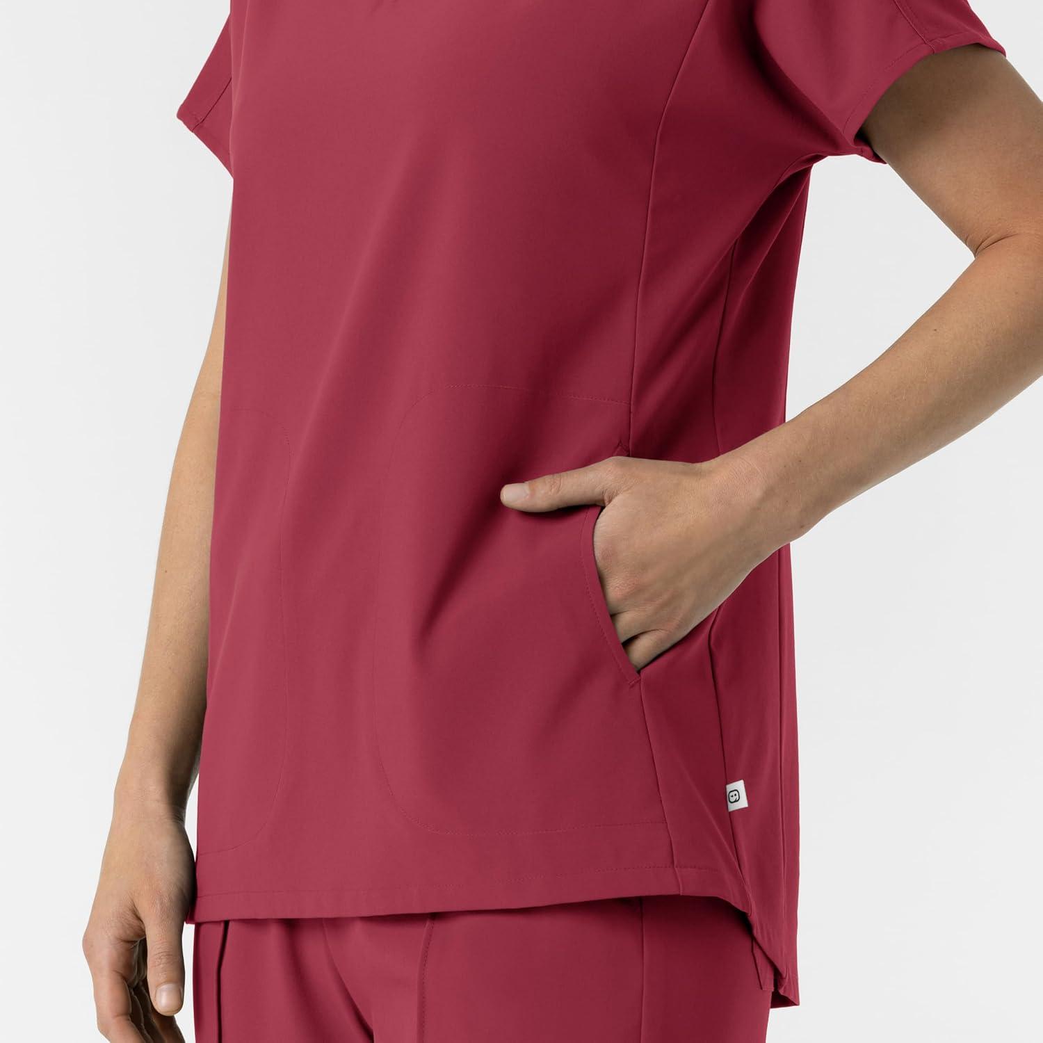 imageWink Womens Womens VNeck Tunic Scrub TopRuby
