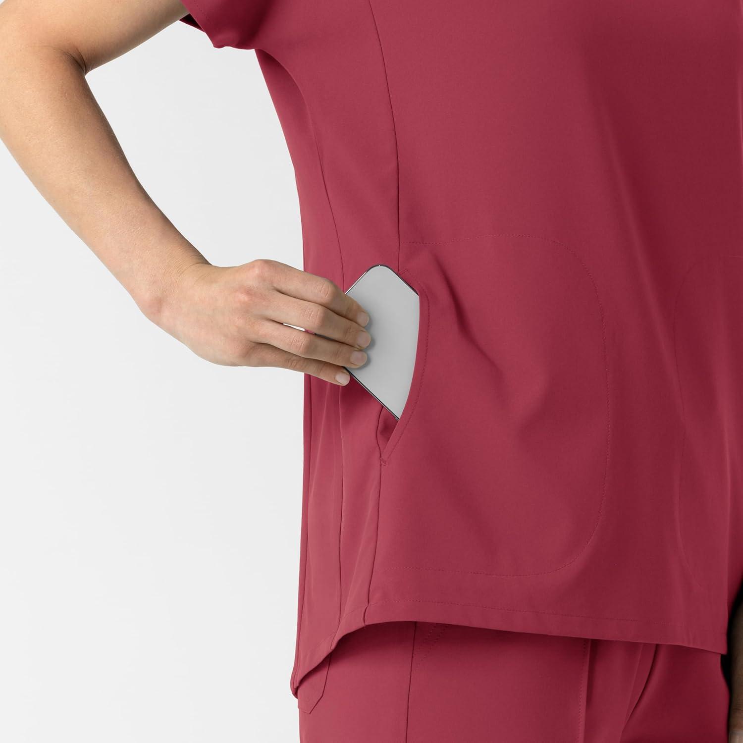 imageWink Womens Womens VNeck Tunic Scrub TopRuby