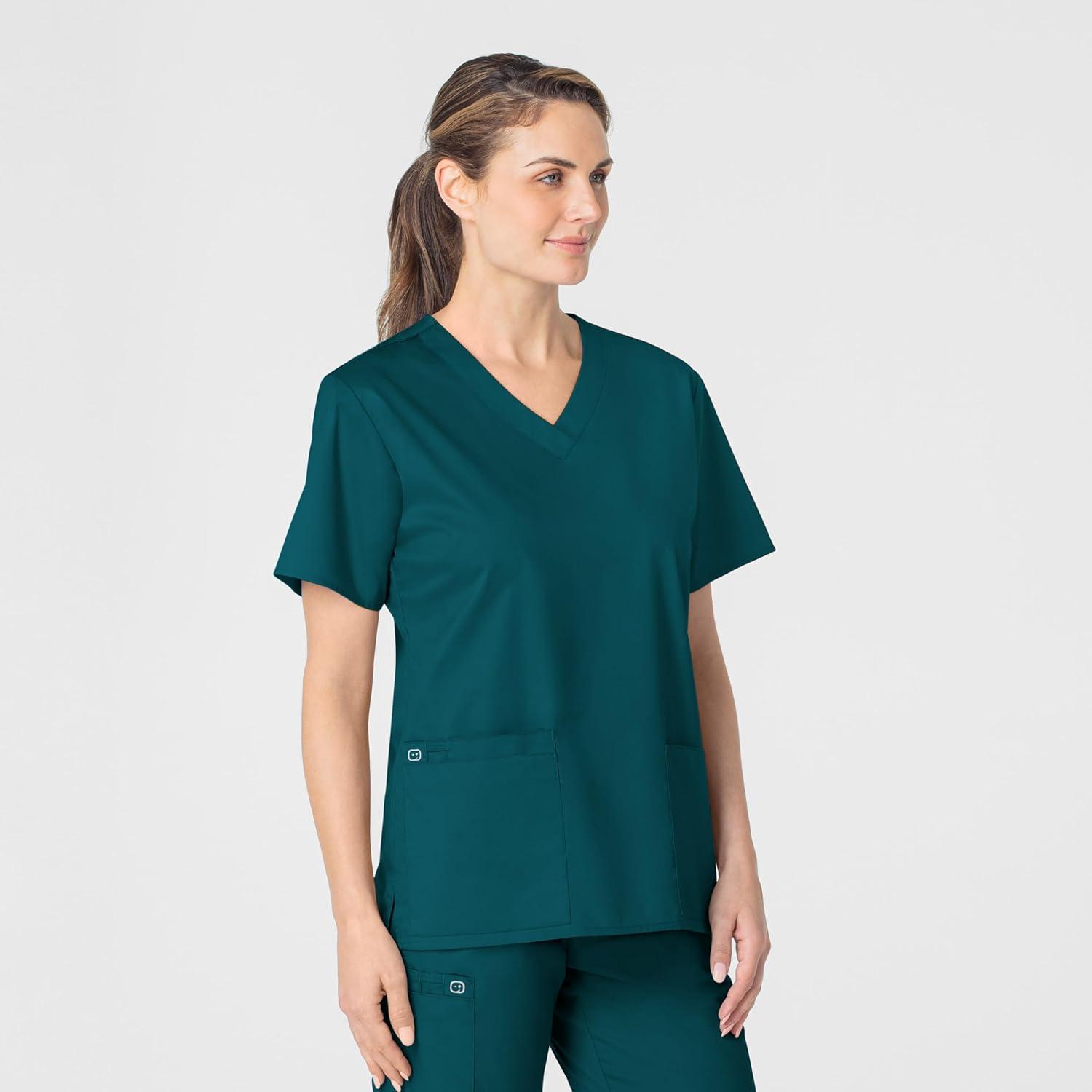 imageWink WonderWORK Womens VNeck Scrub Top Caribbean Blue XL