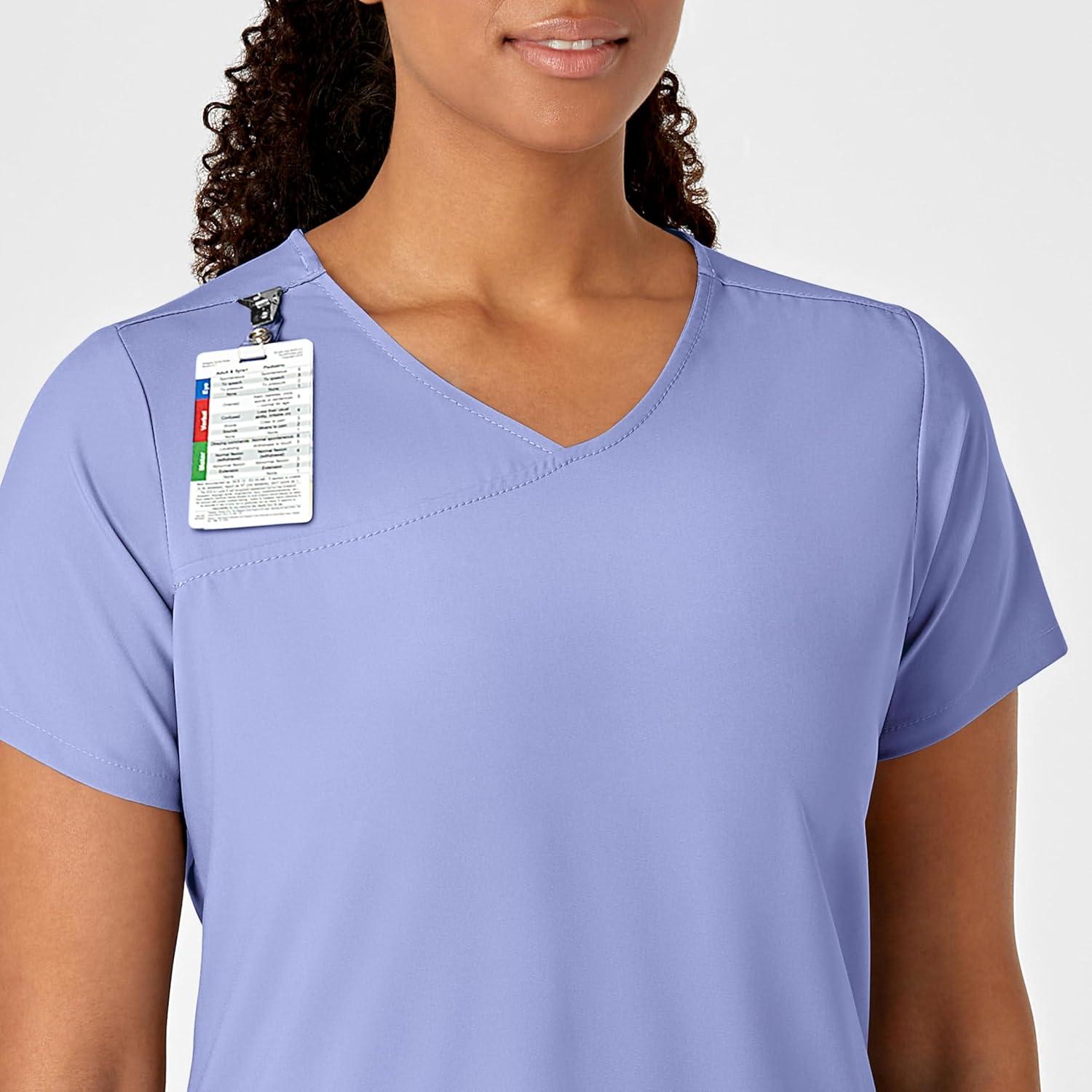 imageWonderWink Mens YNeck Wrap TopCeil Blue