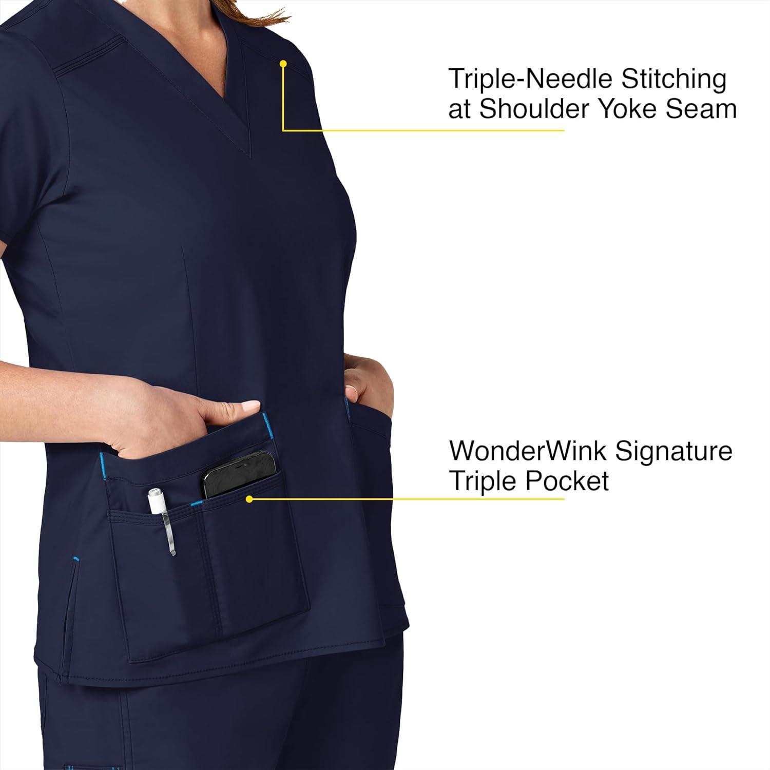 imageWonderWink Womens Wonderflex Verity Scrub Top Navy Medium