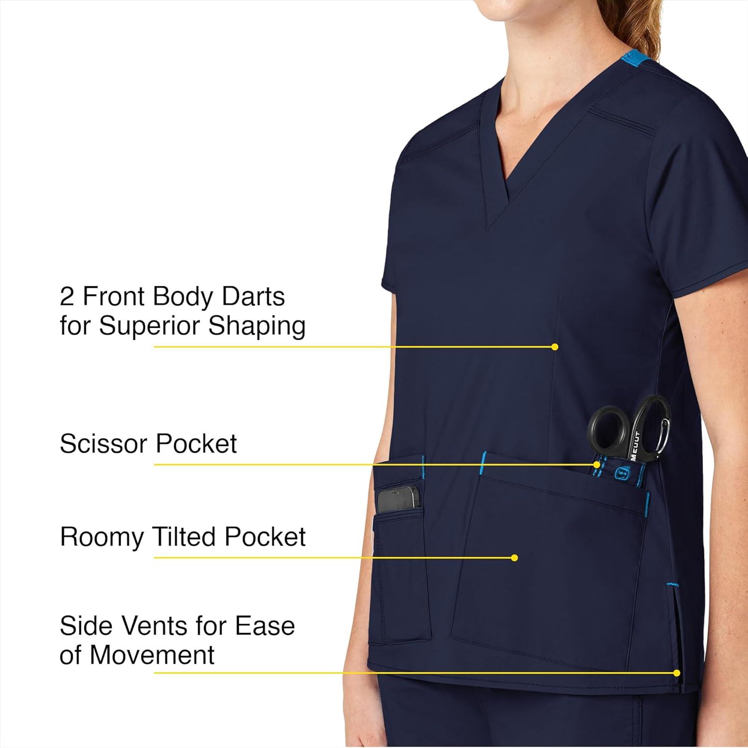 imageWonderWink Womens Wonderflex Verity Scrub Top Navy XSmall