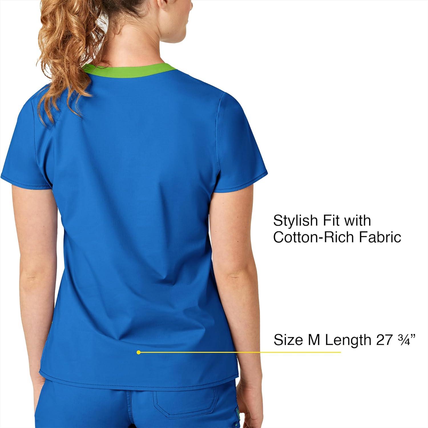 imageWonderWink Womens Wonderflex Verity Scrub Top Royal Small