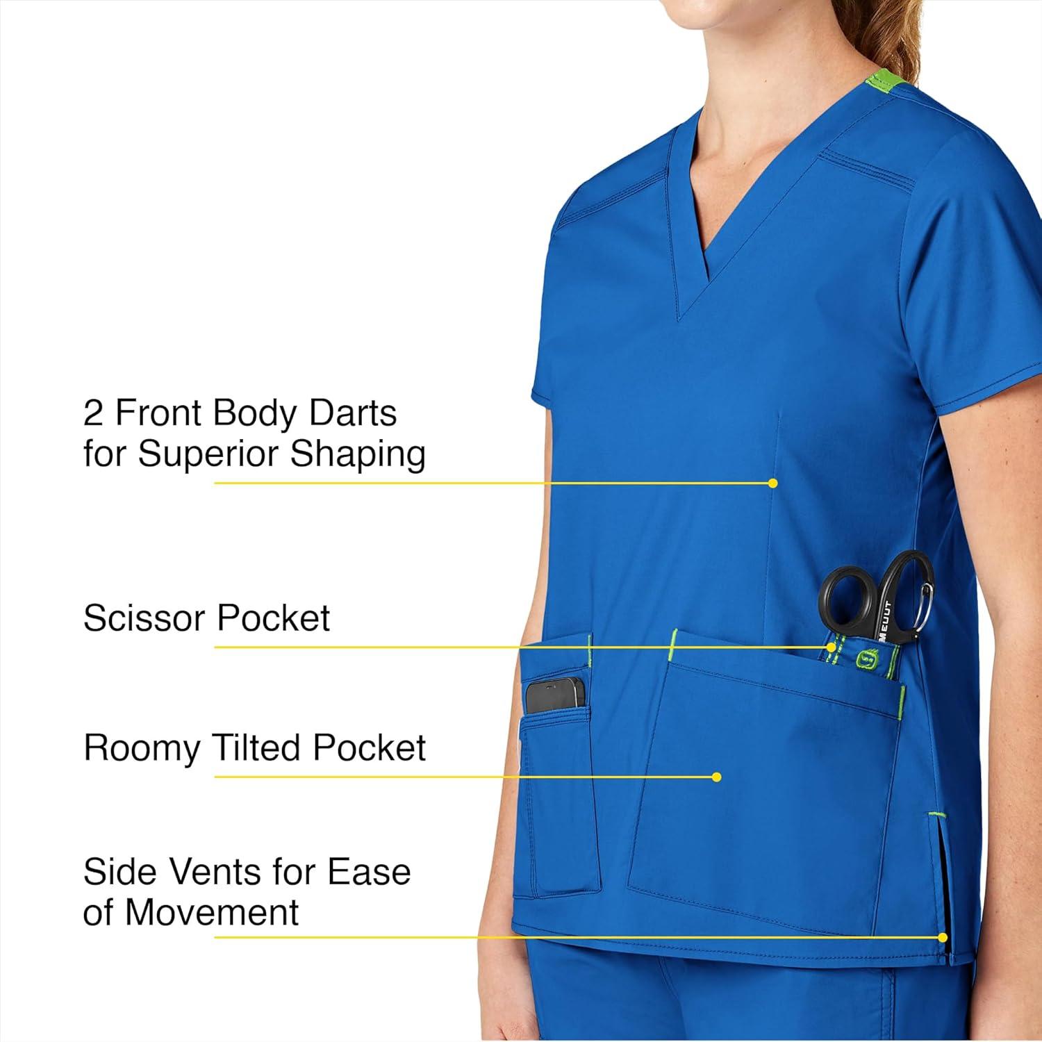 imageWonderWink Womens Wonderflex Verity Scrub Top Royal Small