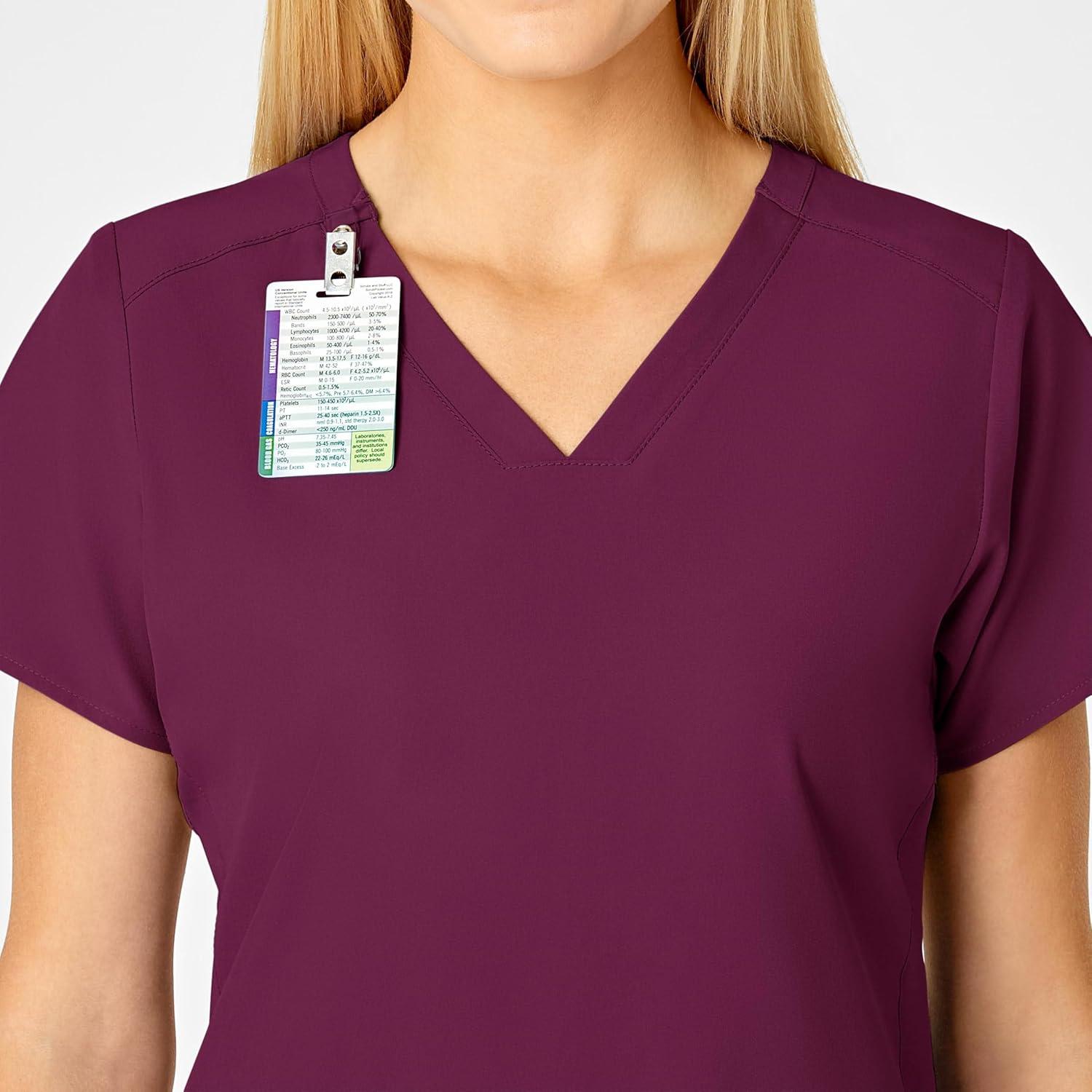 imageWonderWink womens Flex Back Vneck Top Medical Scrubs Wine XXSmall US