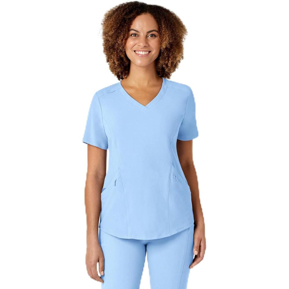imageWINK Womens Scrub TopPowder Blue