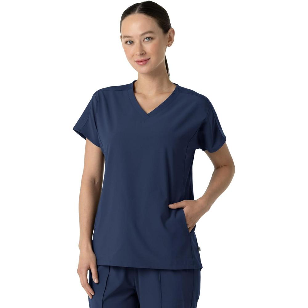 imageWink Womens Womens VNeck Tunic Scrub TopNavy