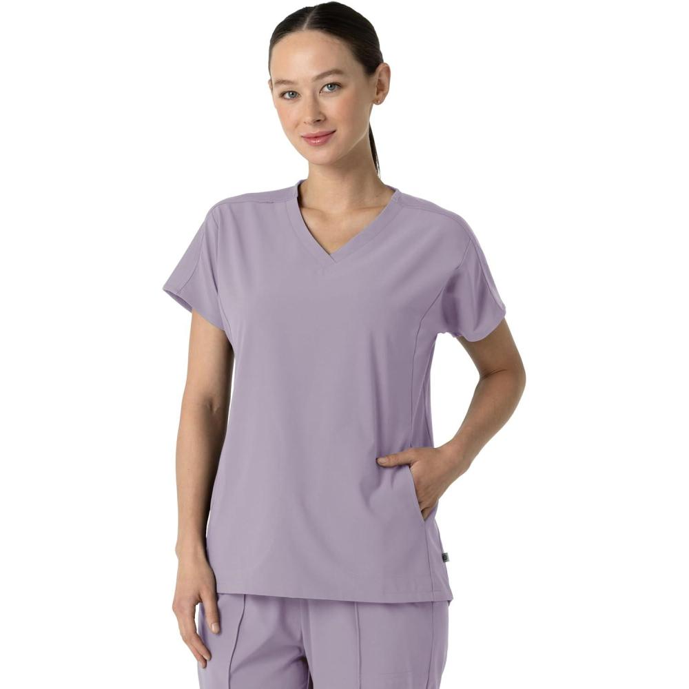 imageWink Womens Womens VNeck Tunic Scrub TopWisteria