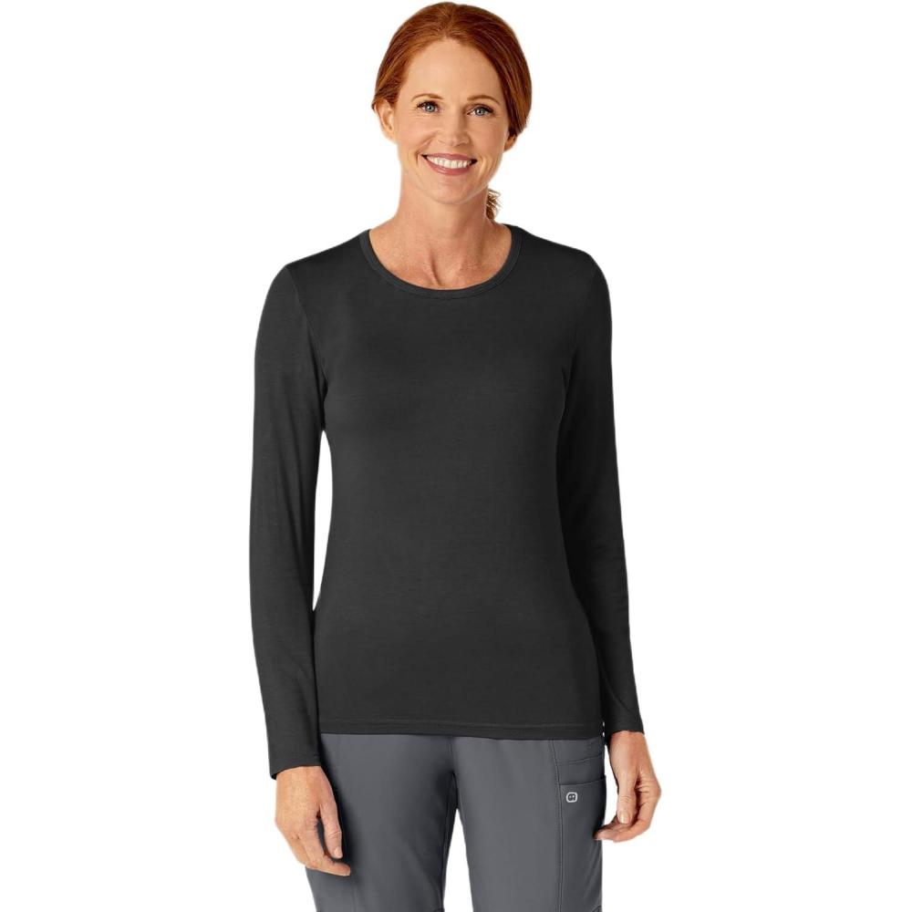 imageWonderWink Womens Silky Long Sleeve TeeBlack