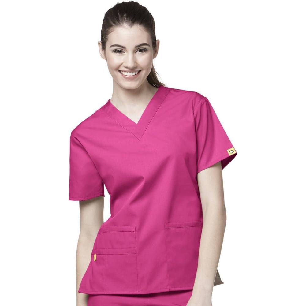 imageWonderWink womens Origins Bravo VNeck Top Hot Pink Large