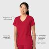 Wink Boundless Women’s 2-Pocket V-Neck Scrub Top – Red, M