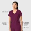 Wink Boundless Women’s 2-Pocket V-Neck Scrub Top – Wine, 3X