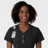 Wink NURTUR Scrubs for Women, V-Neck Scrub Top – Black, 5X