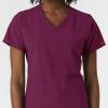 Wink NURTUR Scrubs for Women, V-Neck Scrub Top – Wine, L