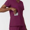 Wink NURTUR Scrubs for Women, V-Neck Scrub Top – Wine, L
