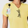 Wink Nova Women’s Flex-n-Reach Shoulder Panel V-Neck Scrub Top – Sunshine Yellow, S