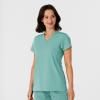 Wink Nova Women’s Flex-n-Reach Shoulder Panel V-Neck Scrub Top – Turquoise, XL
