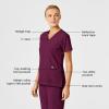 Wink Scrubs for Women, W123, Stylized V-Neck Tops with 5 Pockets Wine