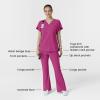 Wink Women’s Cargo Flare Scrub Pant – Raspberry, 1X Petite