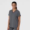 Wink Women’s Women’s Drop Shoulder Boxy Scrub Top(Pewter)