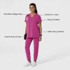 Wink Women’s Women’s Drop Shoulder Boxy Scrub Top(Raspberry)