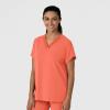 Wink Women’s Women’s Drop Shoulder Boxy Scrub Top(Sugar Coral)