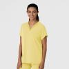Wink Women’s Women’s Drop Shoulder Boxy Scrub Top(Sunshine Yellow)