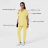 Wink Women’s Women’s Drop Shoulder Boxy Scrub Top(Sunshine Yellow)