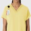 Wink Women’s Women’s Drop Shoulder Boxy Scrub Top(Sunshine Yellow)