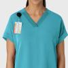 Wink Women’s Women’s Drop Shoulder Boxy Scrub Top(Teal Blue)