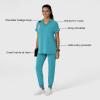 Wink Women’s Women’s Drop Shoulder Boxy Scrub Top(Teal Blue)