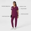 Wink Women’s Women’s Drop Shoulder Boxy Scrub Top(Wine)